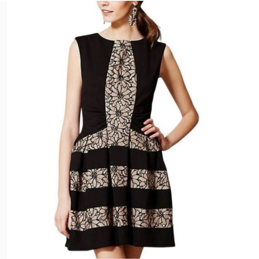 Anthropologie  Eve Franco Black and Cream Patterned Mini Dress